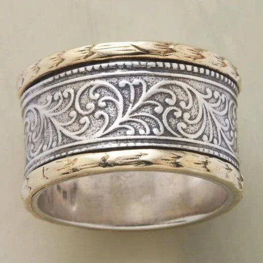 Anillo vintage en oro y plata