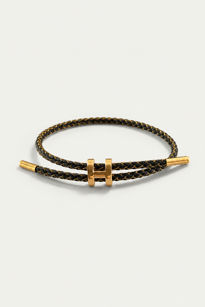 Aurea | Pulsera Trenzada Dorada y Negra