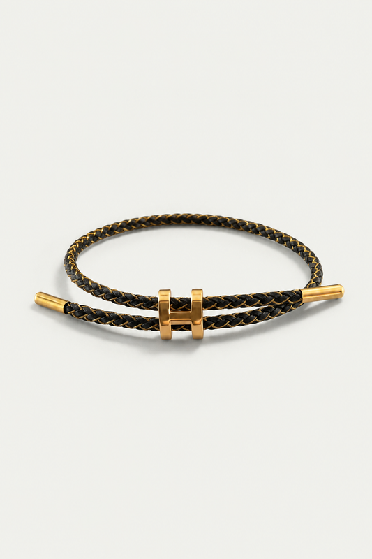 Aurea | Pulsera Trenzada Dorada y Negra
