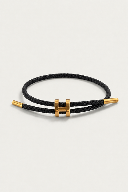 Aurea | Pulsera Trenzada Negra y Dorada