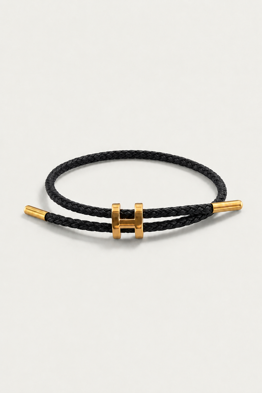 Aurea | Pulsera Trenzada Negra y Dorada