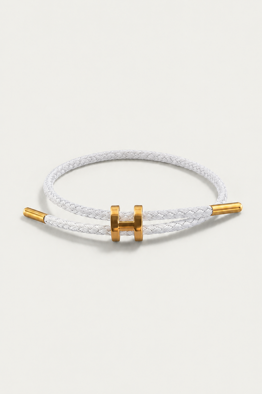 Aurea | Pulsera Trenzada Blanca y Dorada