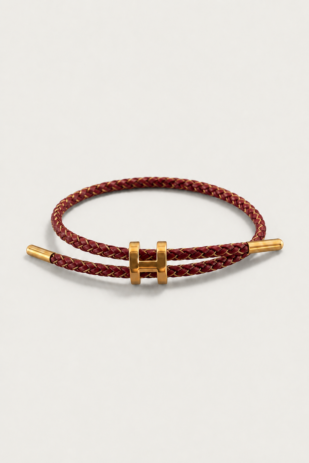 Aurea | Pulsera Trenzada Burdeos y Dorada