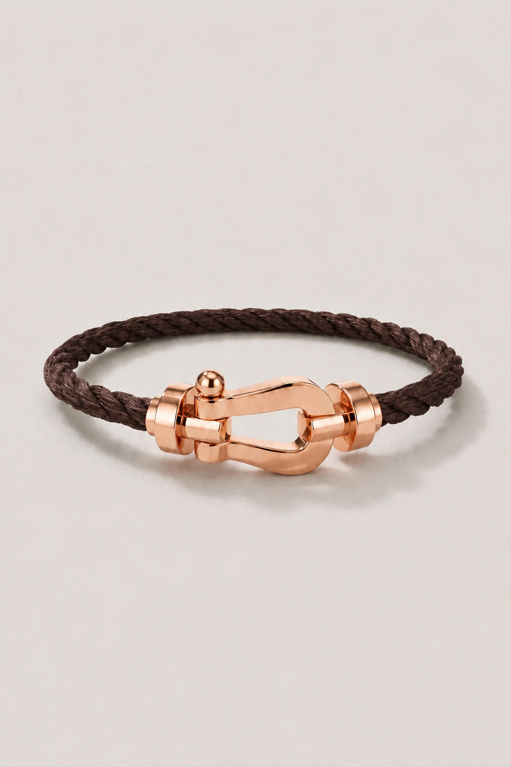 Aurelio | Pulsera Náutica Marrón Oscuro y Oro Rosa