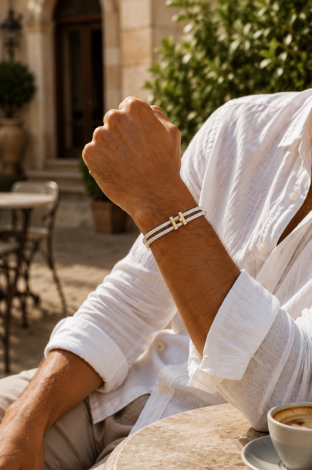 Aurea | Pulsera Trenzada Blanca y Dorada