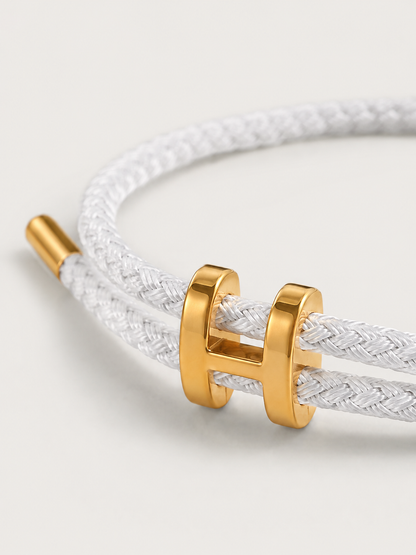 Aurea | Pulsera Trenzada Blanca y Dorada