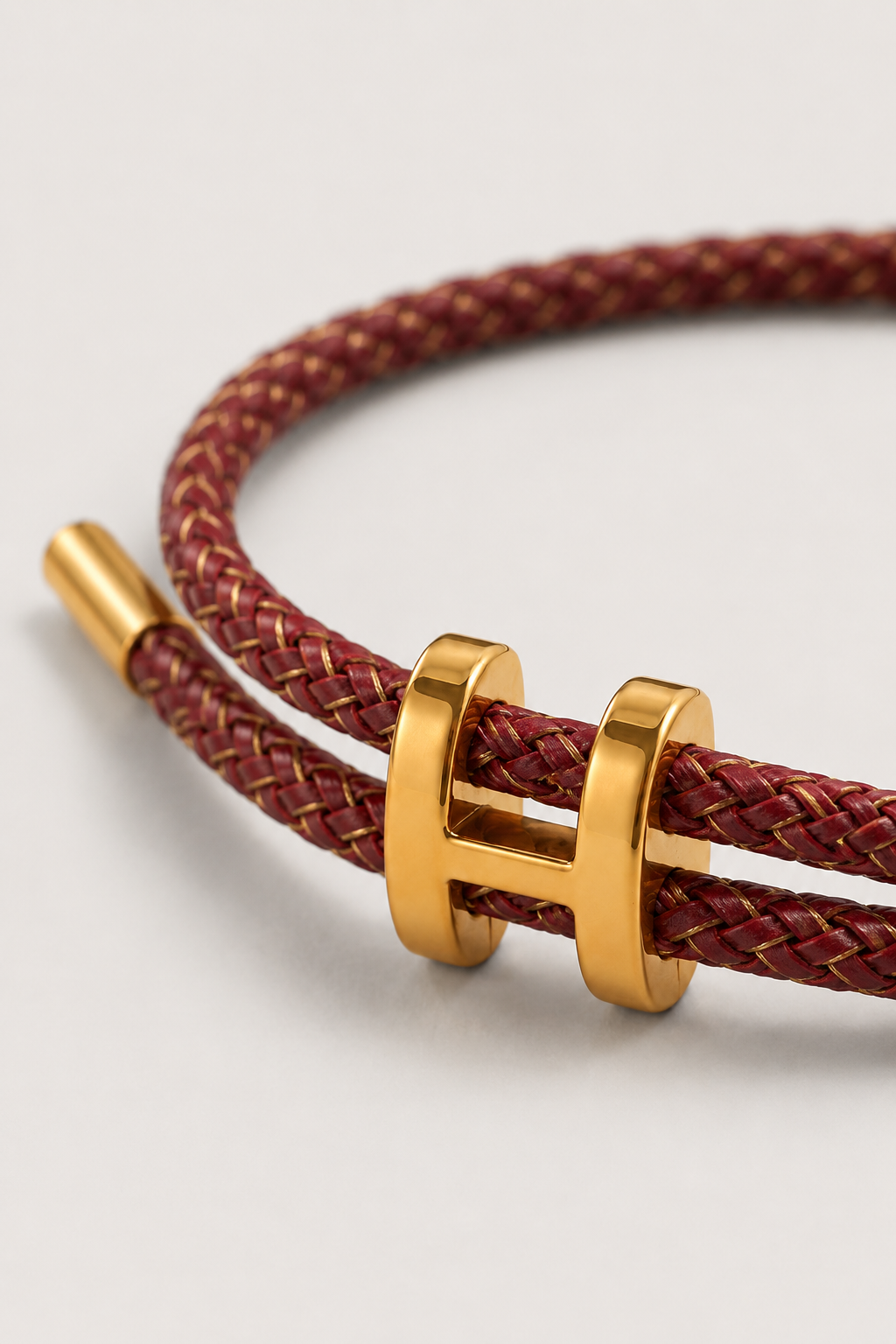 Aurea | Pulsera Trenzada Burdeos y Dorada