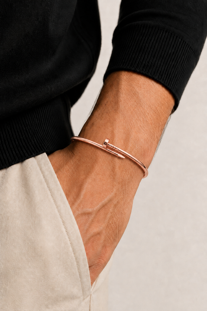 Élan | Pulsera Abierta de Oro Rosa