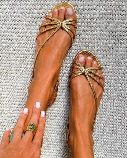 Ginevra | Sandalias Doradas Elegancia de Verano