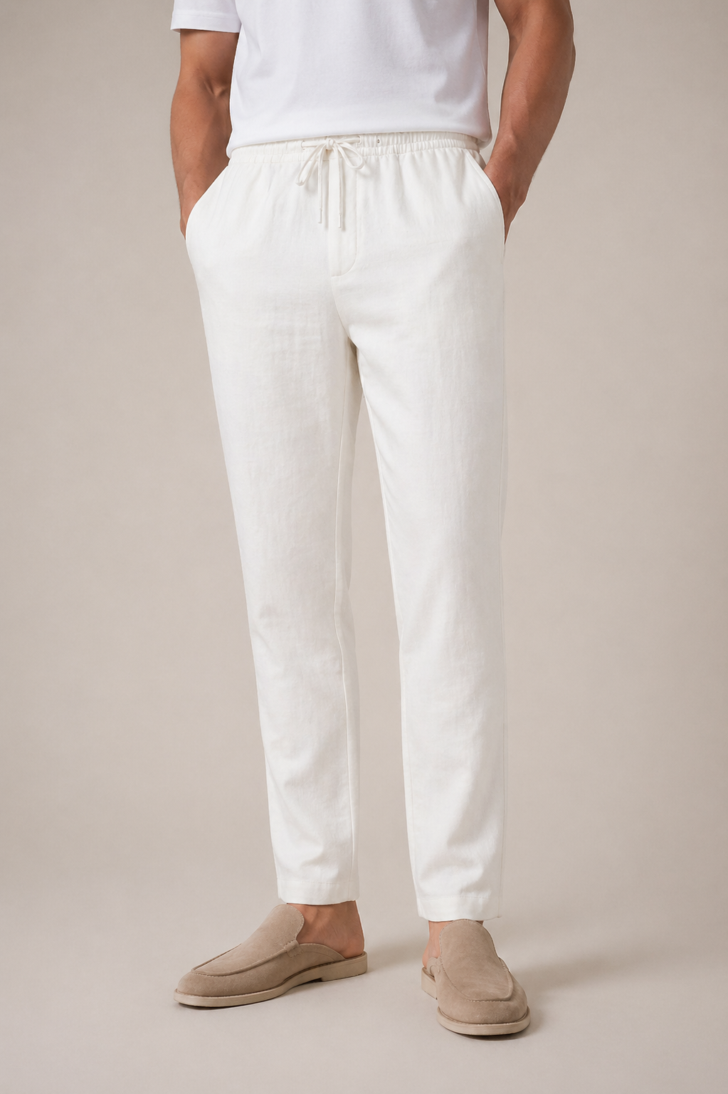 Luca | Pantalón de Lino Blanco