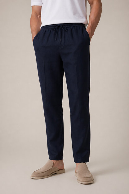 Luca | Pantalón de Lino Azul Marino