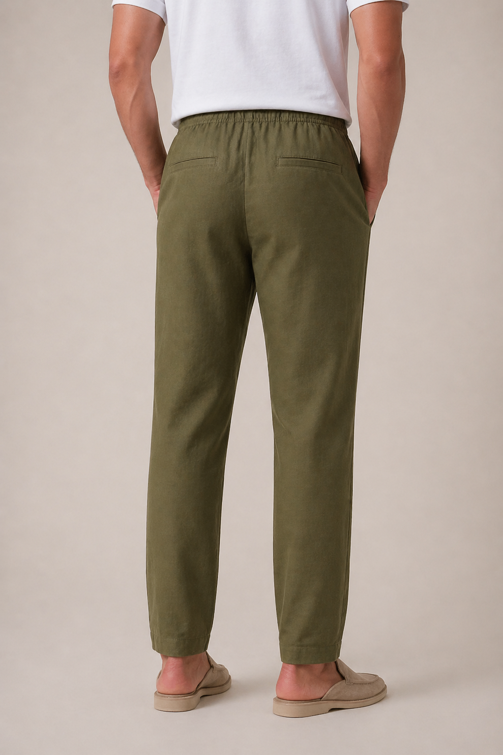 Luca | Pantalón de Lino Verde Oliva
