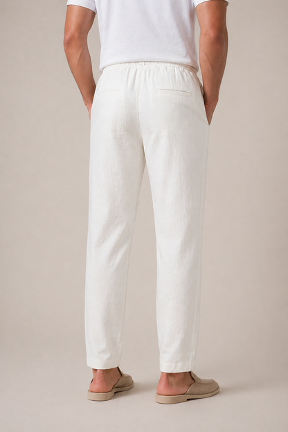 Luca | Pantalón de Lino Blanco