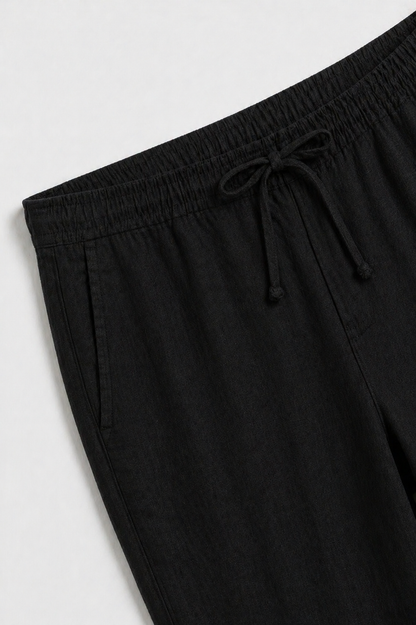 Luca | Pantalón de Lino Negro