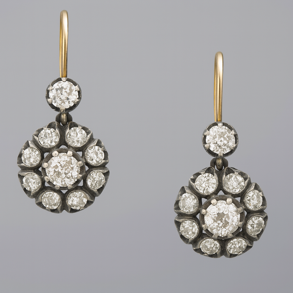 Pendientes colgantes vintage con piedras preciosas