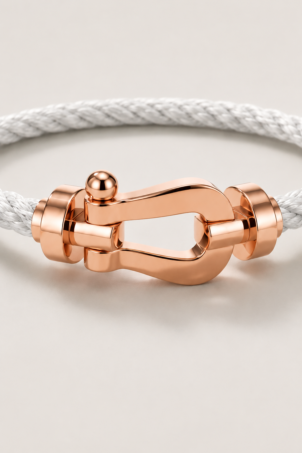 Aurelio | Pulsera Náutica Blanca y Oro Rosa