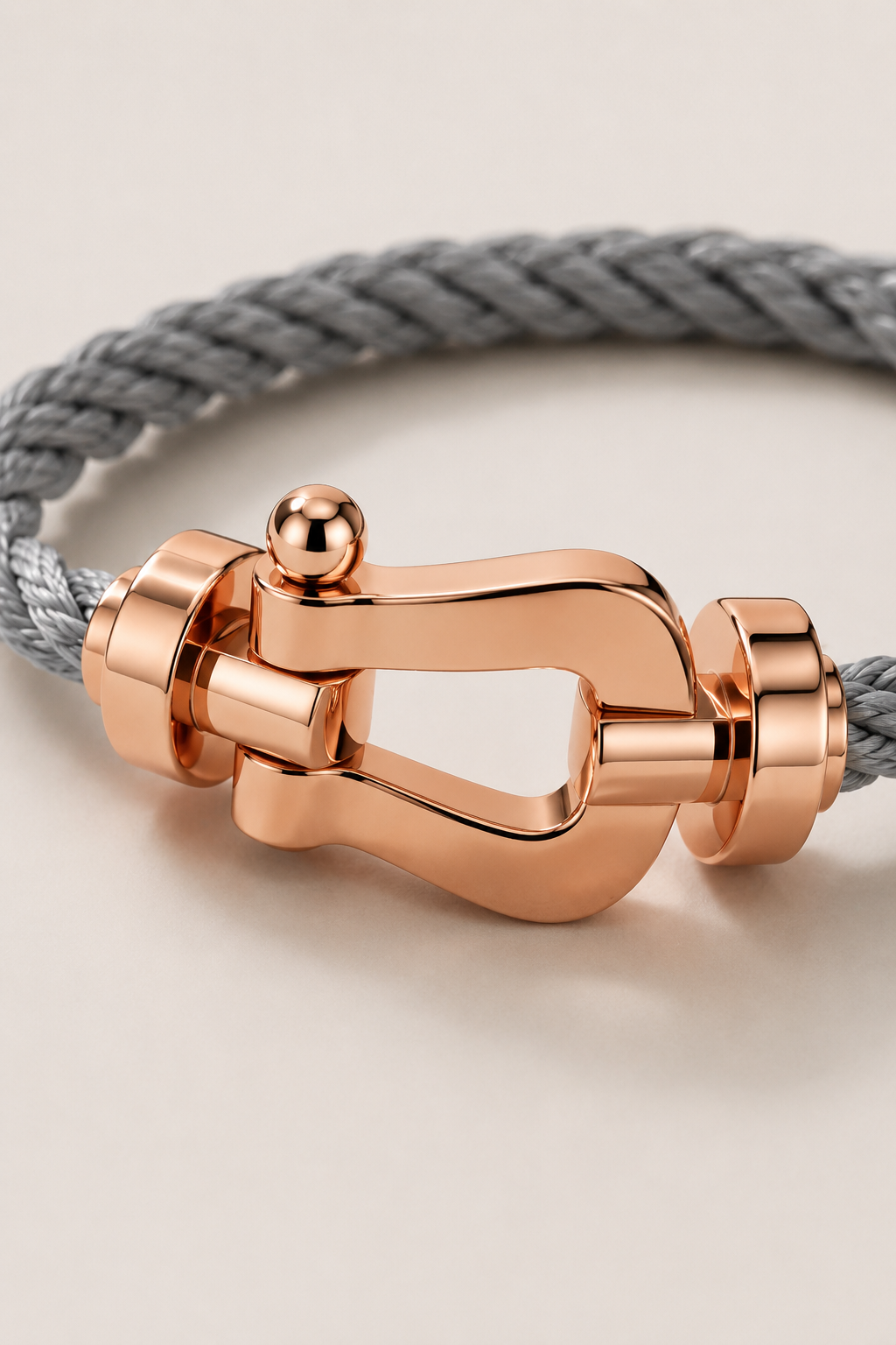 Aurelio | Pulsera Náutica Gris y Oro Rosa