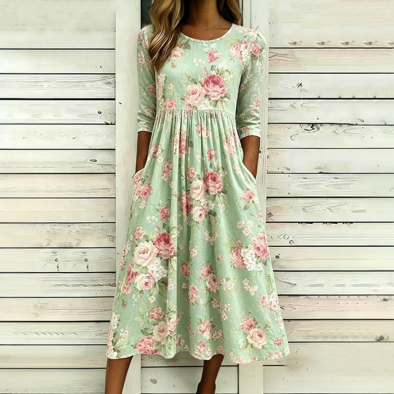 Vestido Vintage con Estampado Floral