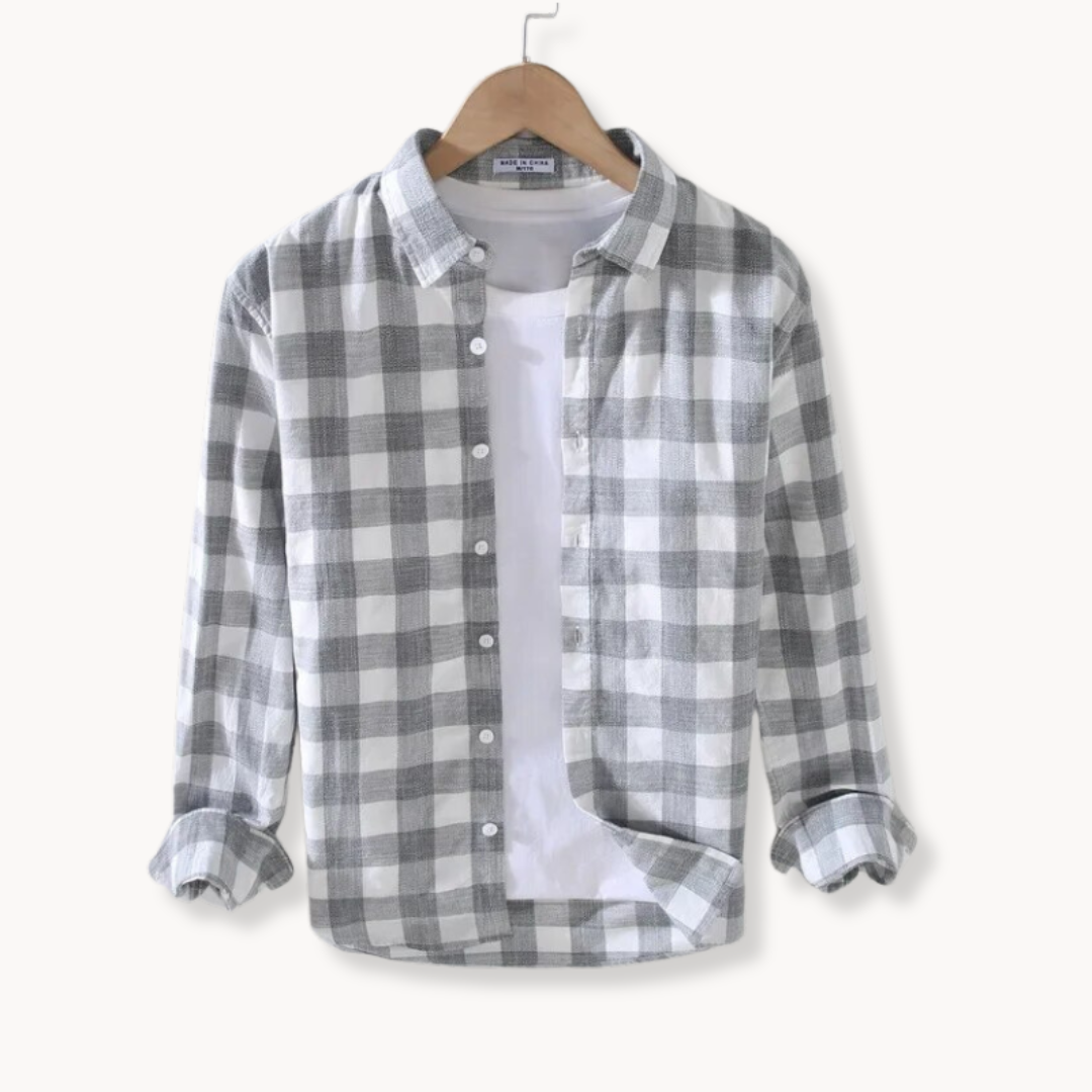 Camisa Kaelo de Cuadros de Manga Larga