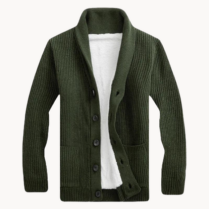 Cárdigan con Cuello Chal de Felpa