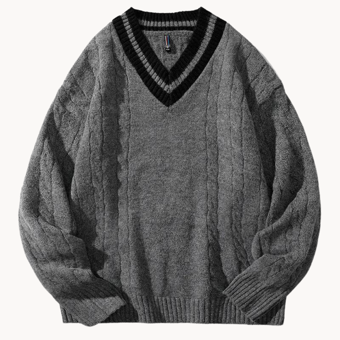 Suéter de Punto Oversized con Cuello en V