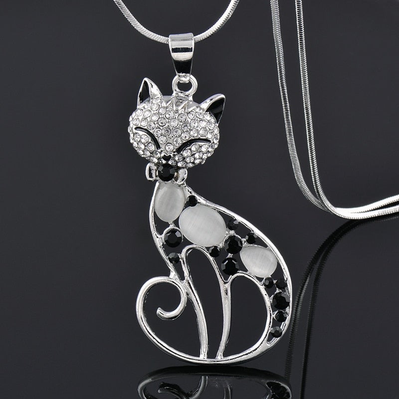 Colgante de gatos enamorados de plata de ley