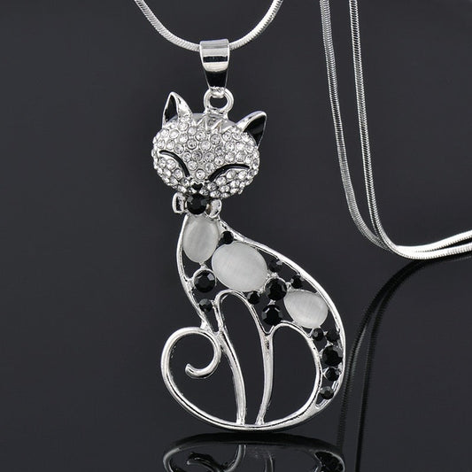 Colgante de gatos enamorados de plata de ley