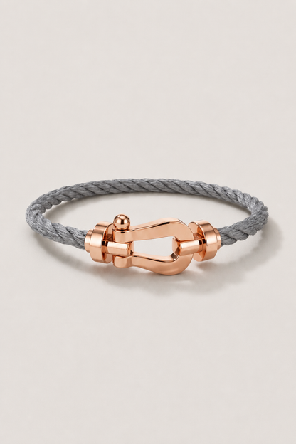 Aurelio | Pulsera Náutica Gris y Oro Rosa