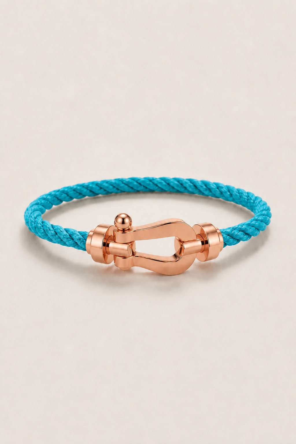 Aurelio | Pulsera Náutica Azul Claro y Oro Rosa