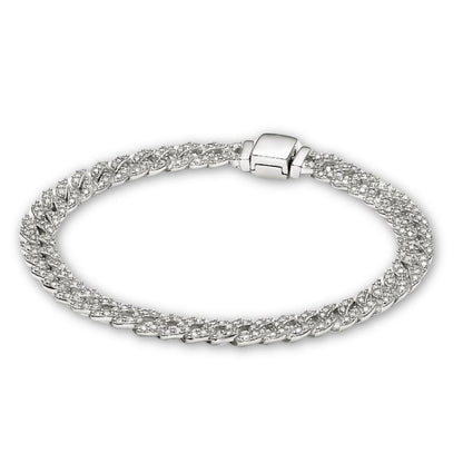 Pulsera cubana con moissanita
