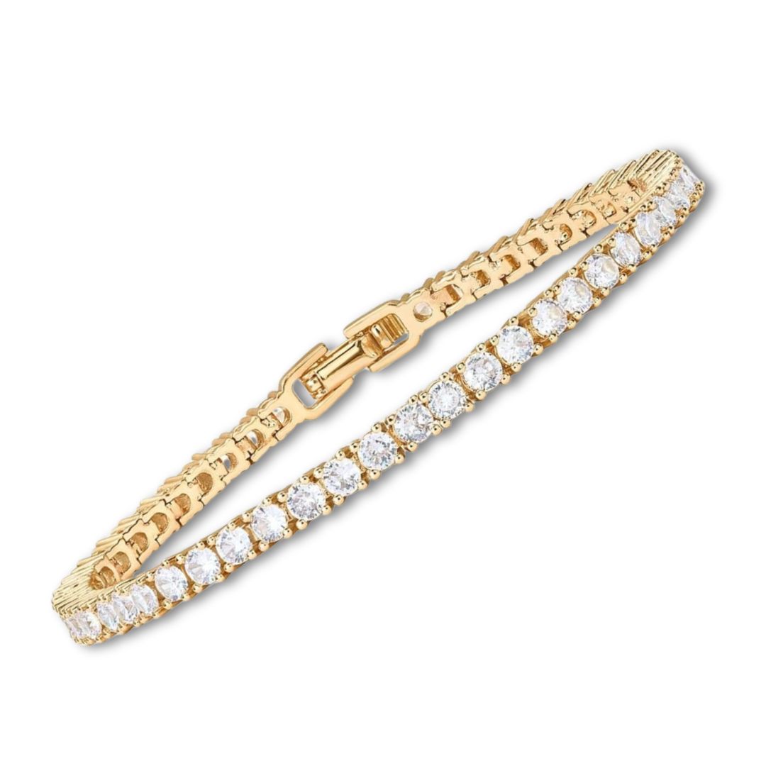 Pulsera tenis de oro con moissanita