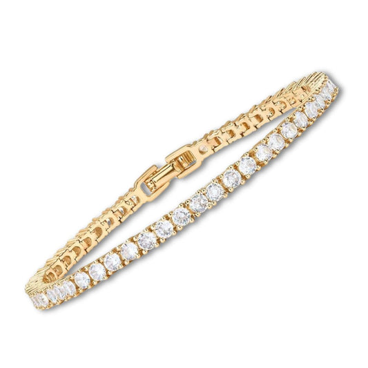 Pulsera tenis de oro con moissanita