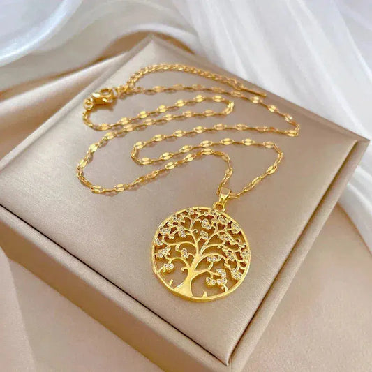 Colgante árbol de la vida de oro