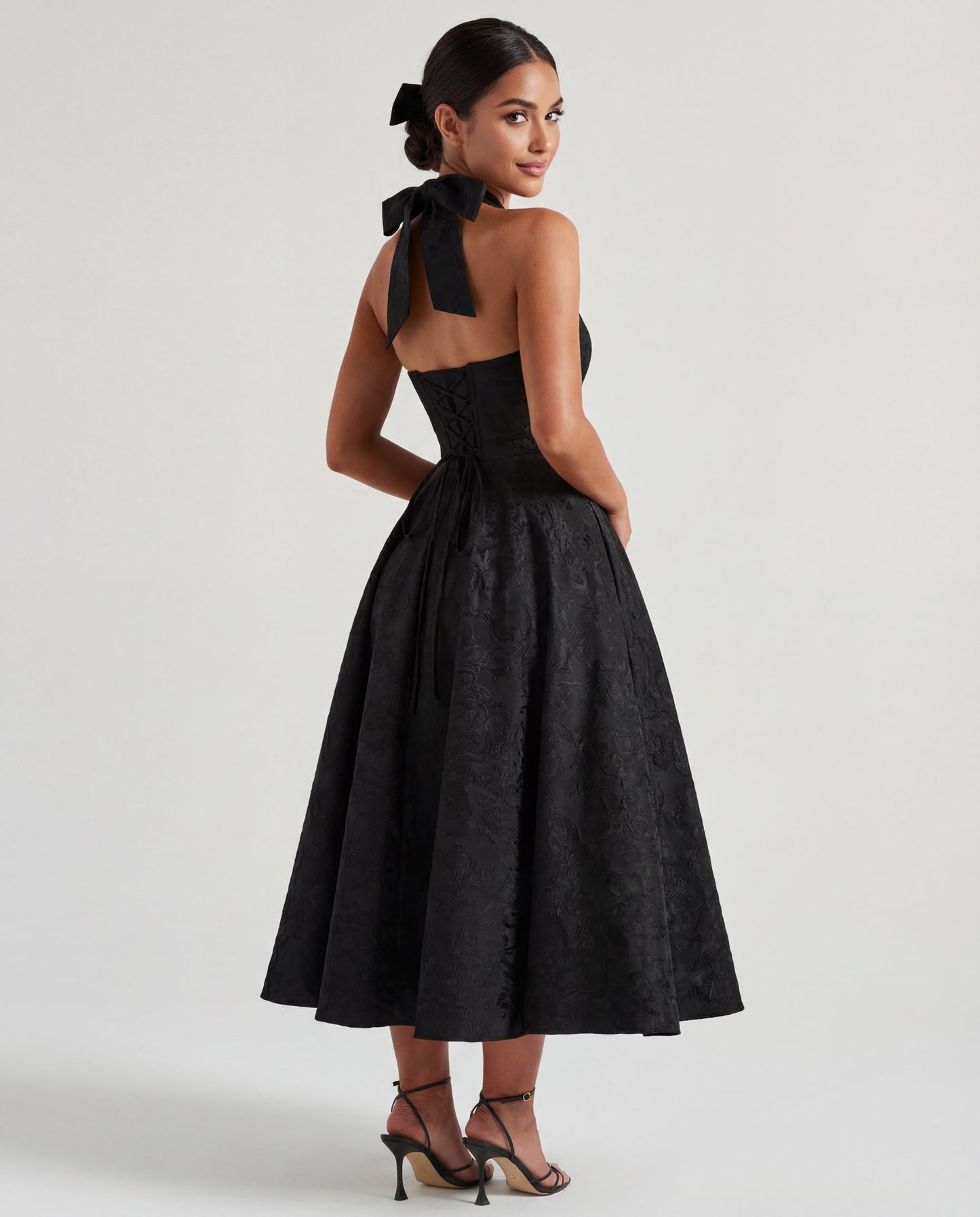 Charlotte – Sculpted Halter Midi Dress