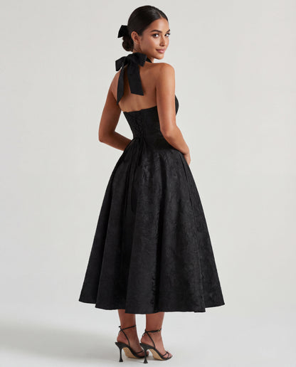 Charlotte – Sculpted Halter Midi Dress