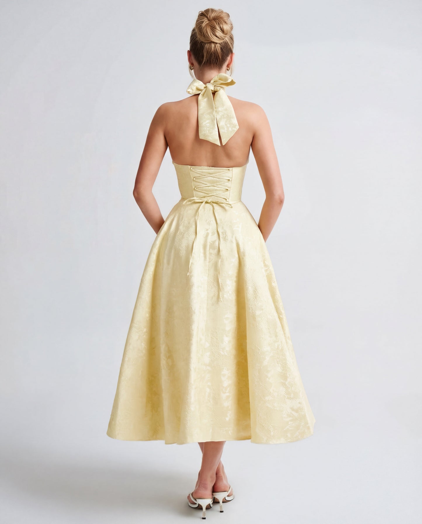 Charlotte – Sculpted Halter Midi Dress