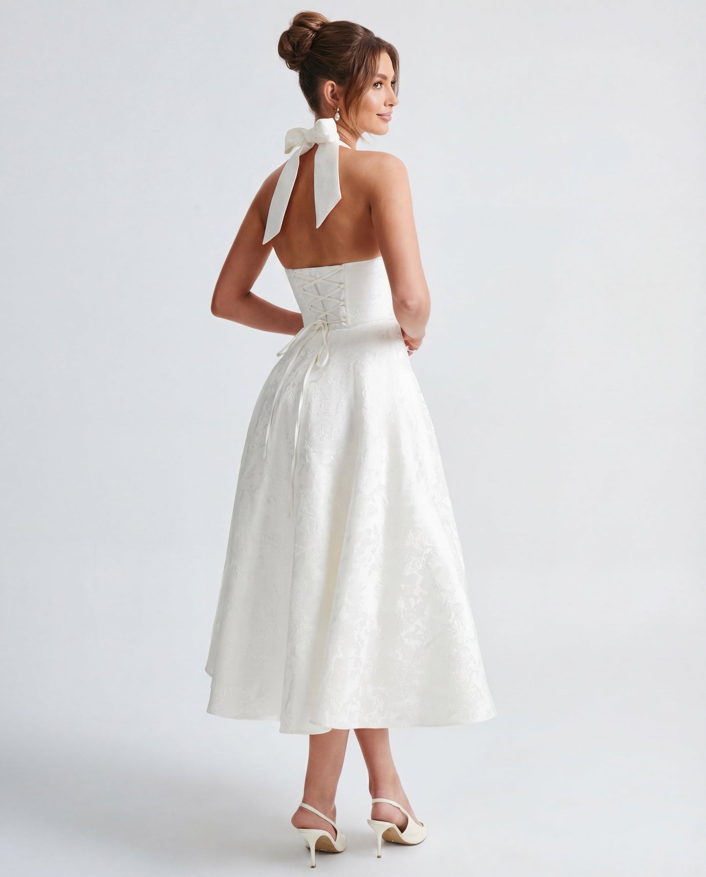 Charlotte – Sculpted Halter Midi Dress