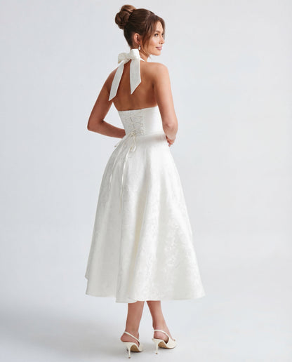 Charlotte – Sculpted Halter Midi Dress