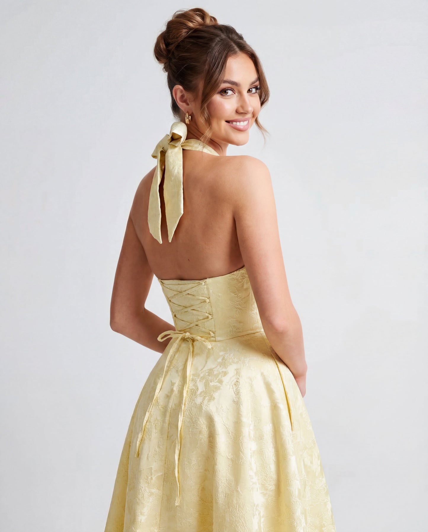 Charlotte – Sculpted Halter Midi Dress