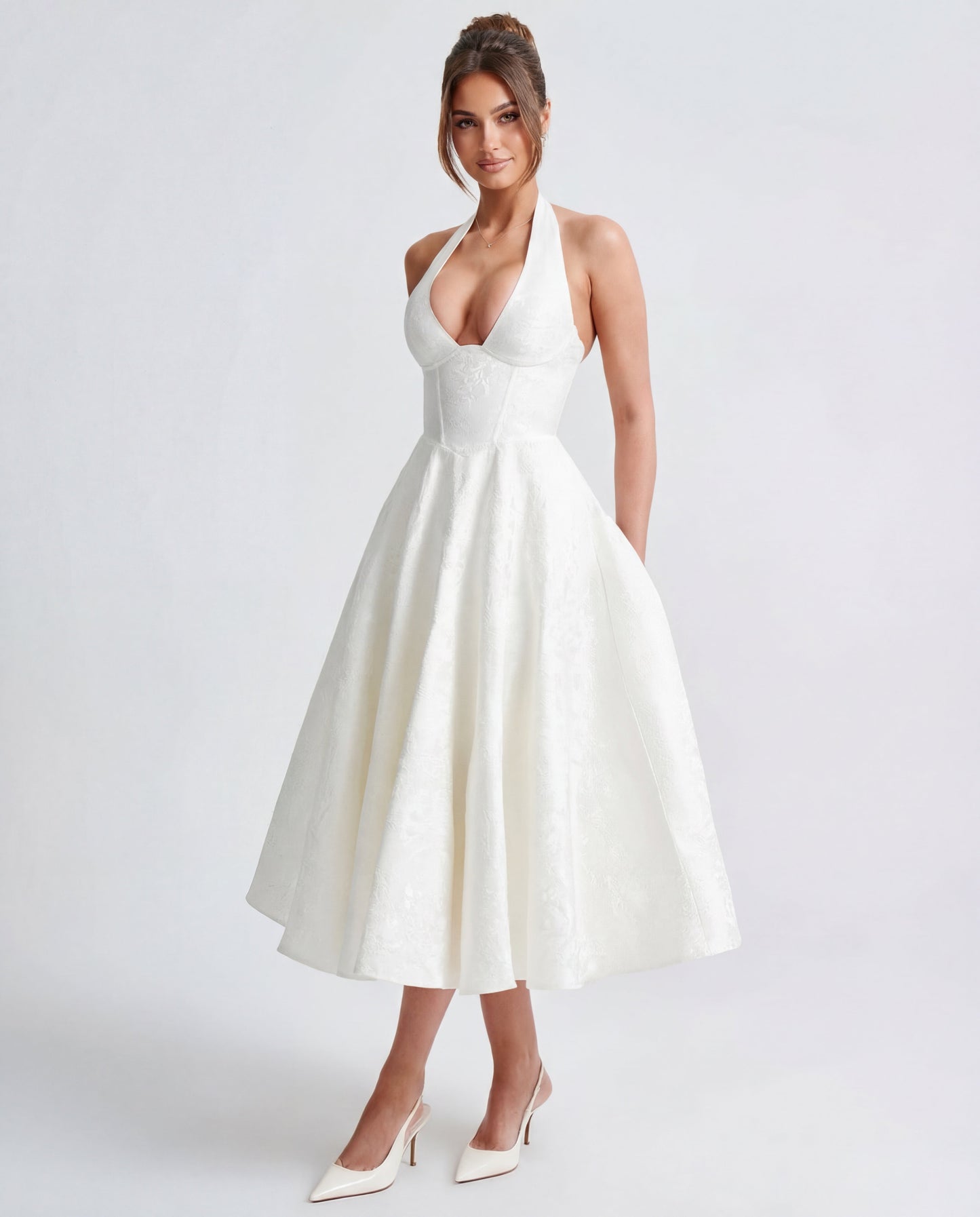 Charlotte – Sculpted Halter Midi Dress