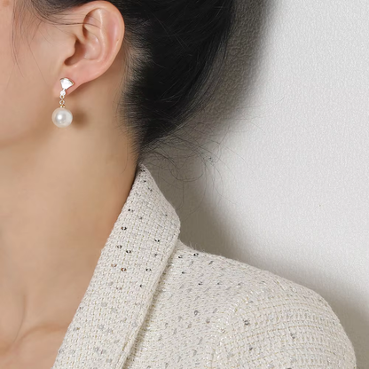 Pendientes chic de plata con perlas