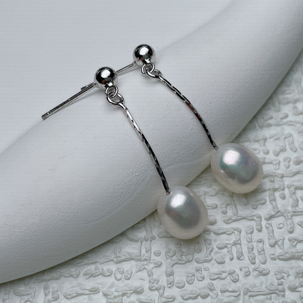 Pendientes con perla elegante