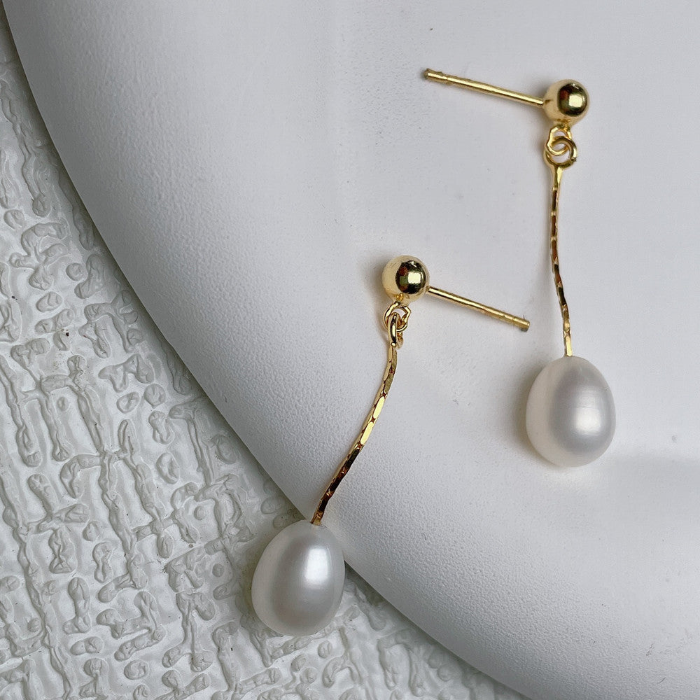 Pendientes con perla elegante