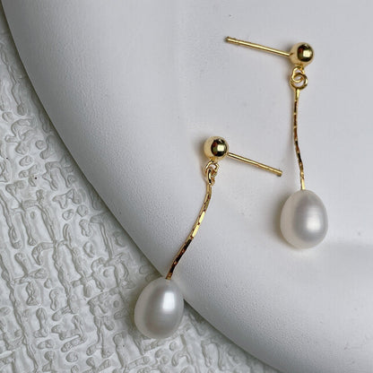 Pendientes con perla elegante