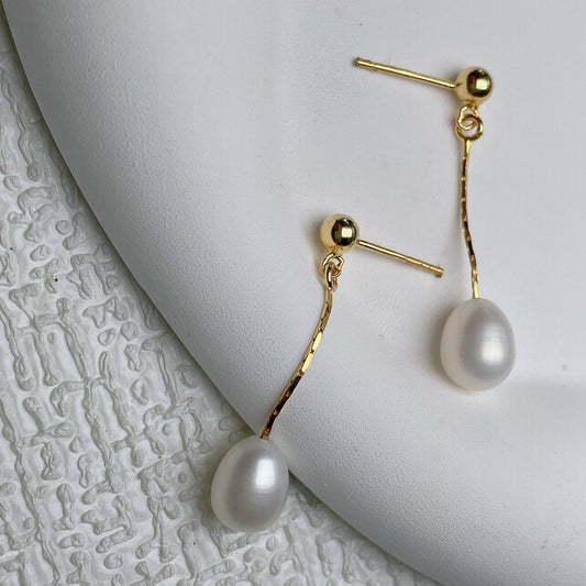 Pendientes con perla elegante