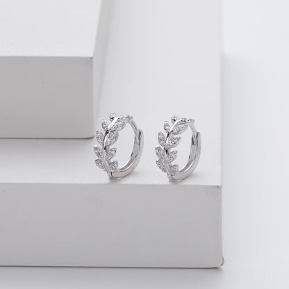 Pendientes de plata con forma de hoja