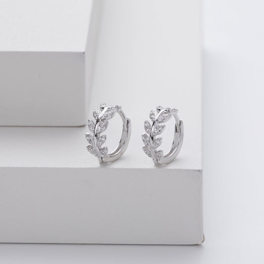 Pendientes de plata con forma de hoja