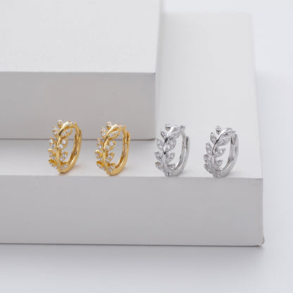 Pendientes de plata con forma de hoja