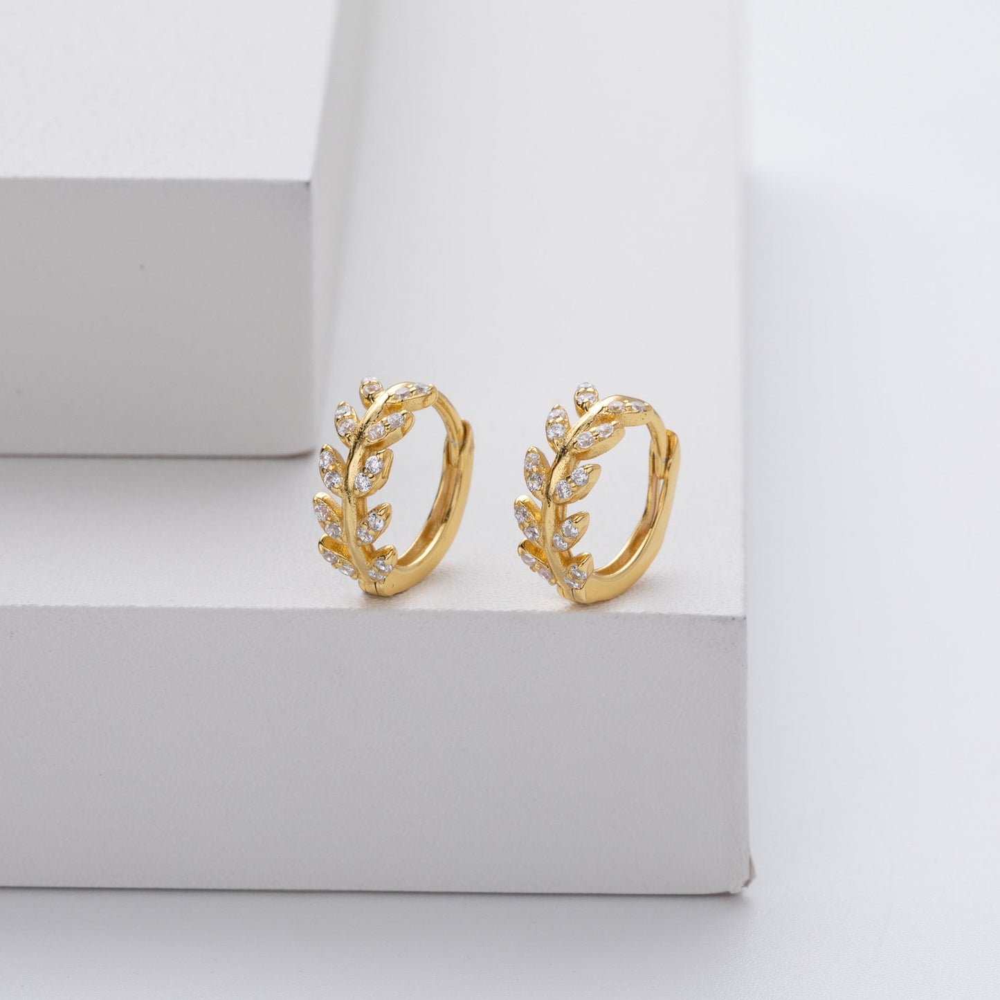 Pendientes de plata con forma de hoja