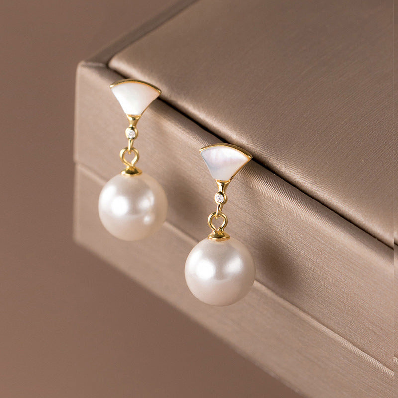 Pendientes chic de plata con perlas